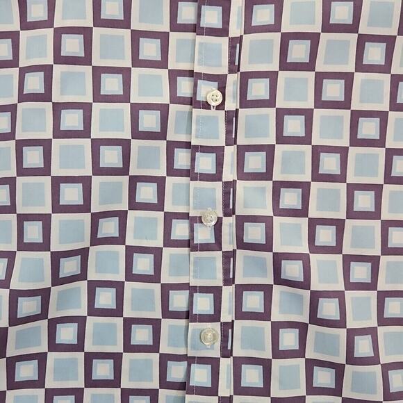 Roar Poplin Douce Button-Down Shirt Men's Size Small Long Sleeve Retro Geometric - Picture 10 of 16